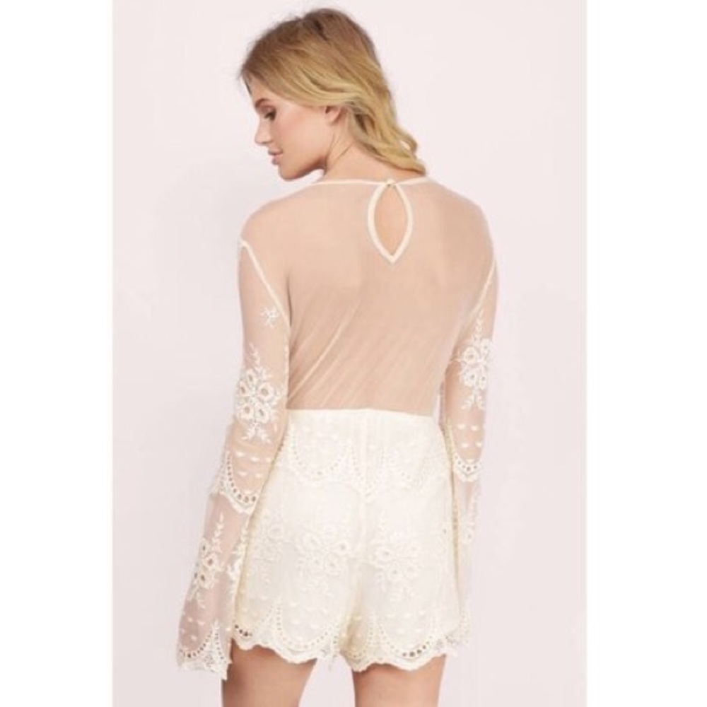 Tobi Ivory Lace Romper, Bachelorette, Sexy